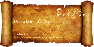 Demeter Ákos névjegykártya