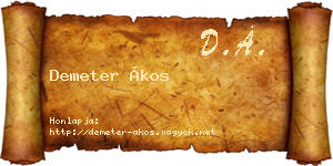 Demeter Ákos névjegykártya